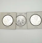 Lot of 3 American Silver Eagles 1986 1988 x2 $1 1 oz .999 Fine Silver BU