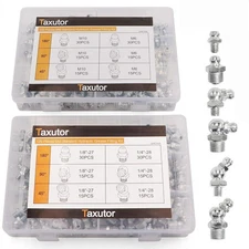 Metric Hydraulic Grease Fittings SAE and MM Standard 240-Piece Kit � Straight...