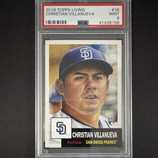 Topps Living Set Christian Villanueva Rookie Baseball Card 2018 #38 PSA 9 /5296. rookie card picture