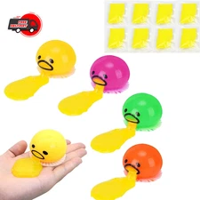 4Pcs Puking Egg Yolk Stress Ball, Vomiting Egg Yolk Stress Ball, Vomiting Disgus