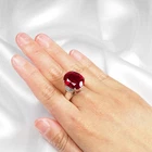 Vivid Red Rubellite Tourmaline 18.40Ct 925 Sterling Silver Handmade Rings Size 7