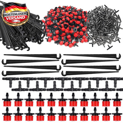 Micro Drip Bewässerungssystem Set 300t 4/7mm Schlauch T-Verbinder verstellbar