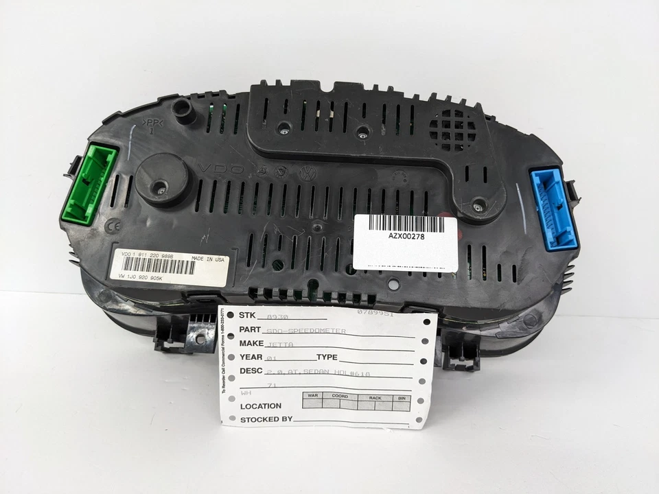 2001 Volkswagen VW Jetta AT Speedometer Instrument Gauge Cluster 1J0920905K OEM Foto 4 de 4