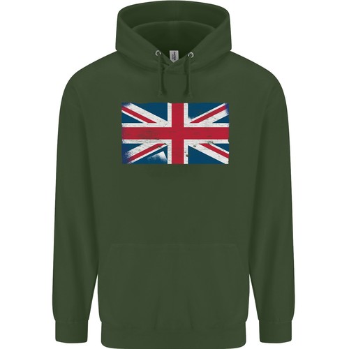 Distressed Union Jack Flag Great Britain Childrens Kids Hoodie - Picture 10 of 37