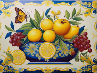Tile Mural Fruit Bouquet Kitchen Bathroom Wall Art Backsplash Marble Ceramic