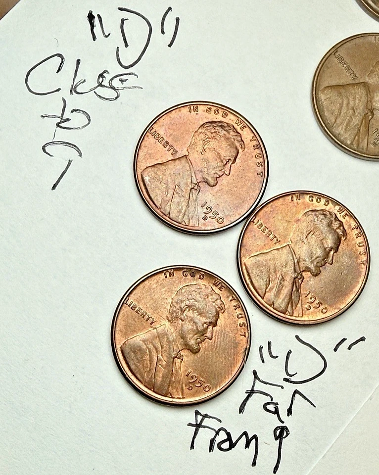 1950's Lincoln Wheat 1c Error Lot ~ Shifted / RPM Mint Marks ~ Some Uncir ~ X07 - Image 4 of 4