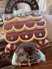 Ceramic Gingerbread House Cookie Jar Novelty Christmas Holiday Decor Lidded — photo 3