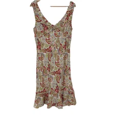 Y2K Cabi Womens Carrie Midi Dress 8 Paisley Babydoll Ruffled Cottagecore Boho