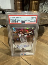 Zach Neto 2023 Bowman Chrome Prospect  Auto Atomic 088/100 Gem Mint