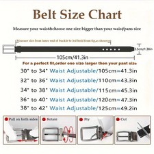1pc Men's Leather Reversible Belt, Rotate Black Buckle