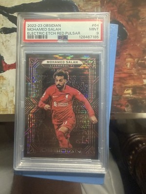 2022-23 OBSIDIAN Electric Etch Red Pulsar 30/30 Mohamed Salah #64 PSA 9 NM-MT