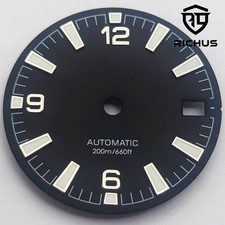 28.5mm Watch Dial Green Luminous Fit NH34 NH35 NH36 Movement Accessories
