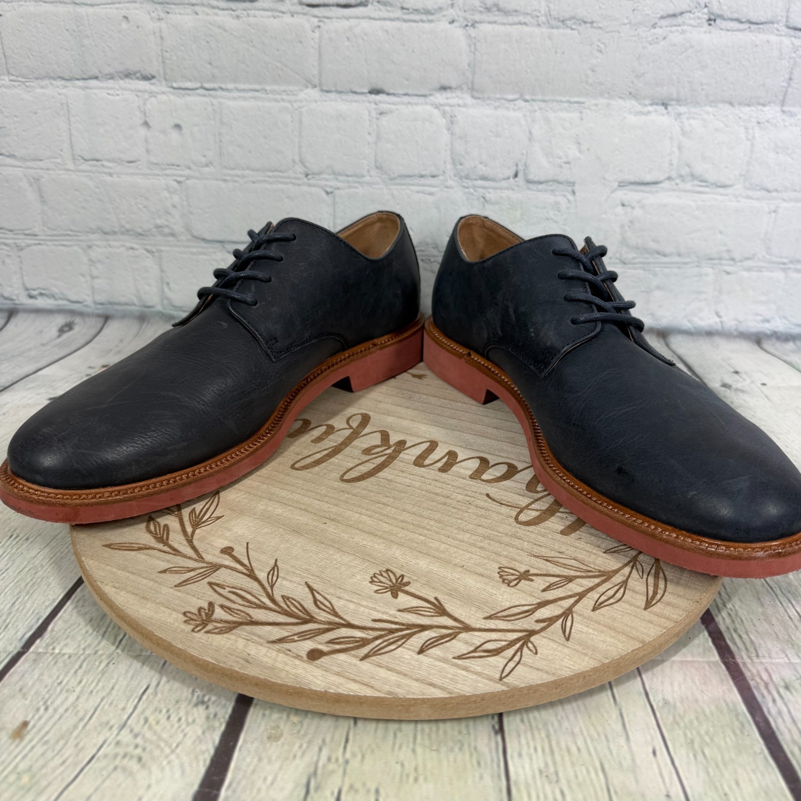 Polo Ralph Lauren Torrington NT Navy Blue Leather Oxford Bucks Size 9 D Shoes thumbnail 6