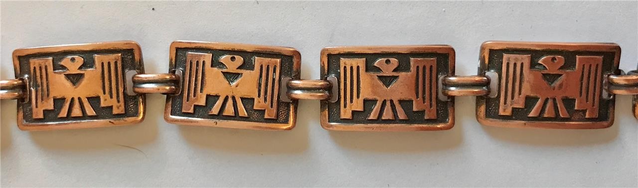 Vintage Mid Century Solid Copper Thunderbird Link… - image 5