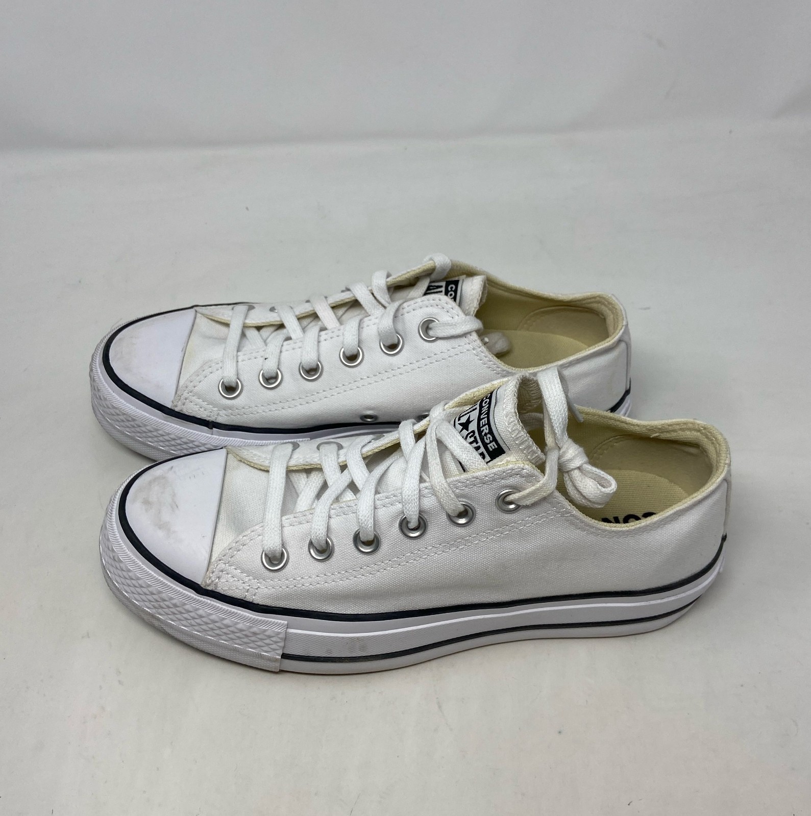 Converse Chuck Taylor All Star Lift Platform Low Sneakers White/Black Women's 8