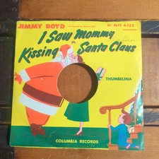 JIMMY BOYD -I SAW MOMMY KISSING SANTA CLAUS - COL 45 W/ PICTURE SLEEVE & ADAPTER