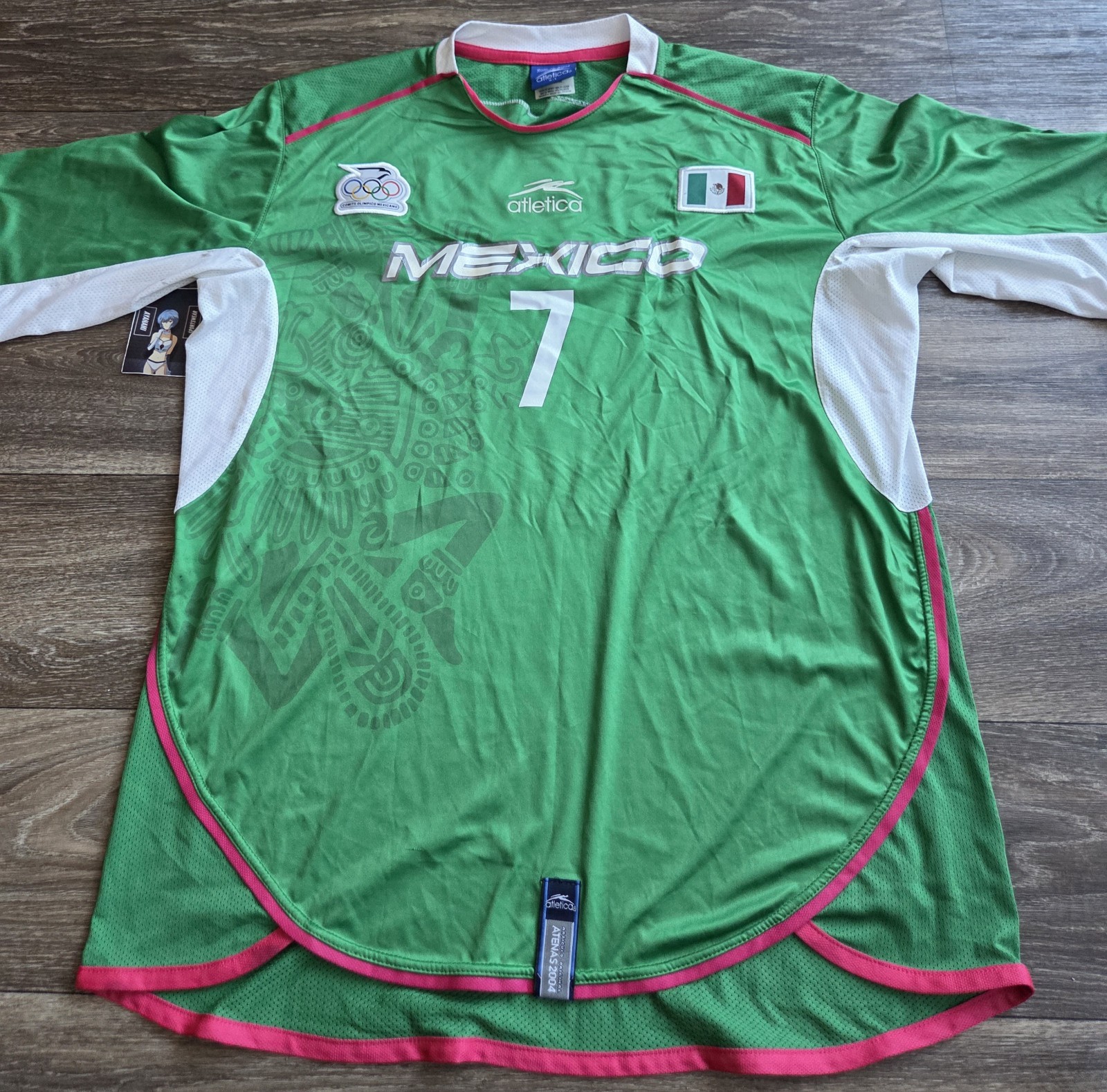Atletica Mexico Atenas 2004 Olympics Sinha Futbol Soccer Jersey Mens Size Large