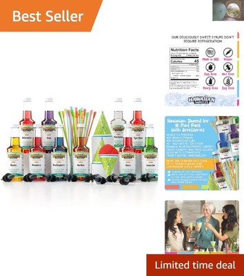 Allergy-Friendly 10 Flavors Syrup Assortment - Fun & Delicious Snow Cone Prep