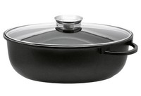 BräTer Elo Alucast 7L Oval Aluminiumguss Induktion 38Cm Glasdeckel Grau