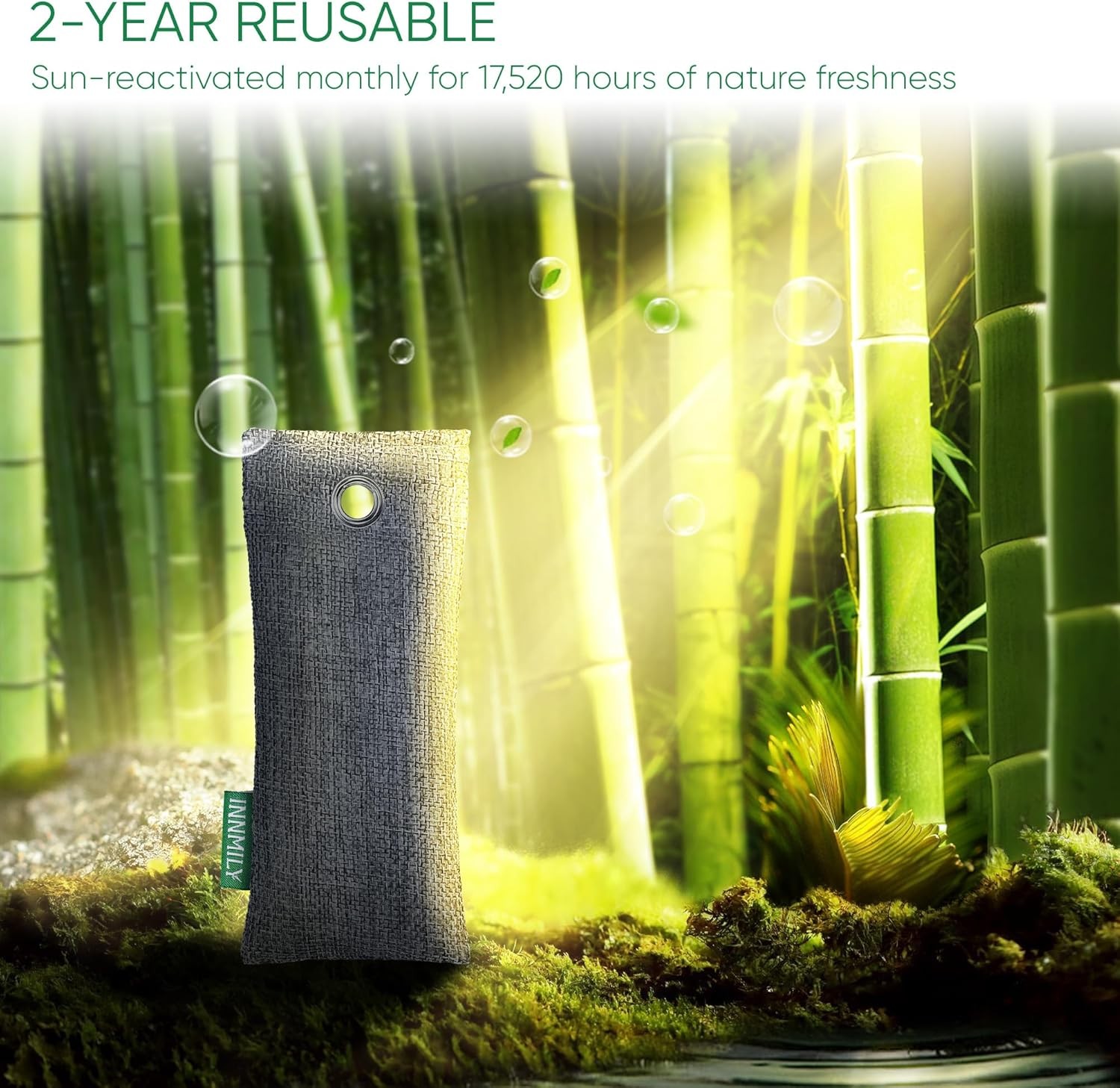 Activated Charcoal Odor Absorber,6 Pack Nature Odor Eliminator for Shoes, Bamboo