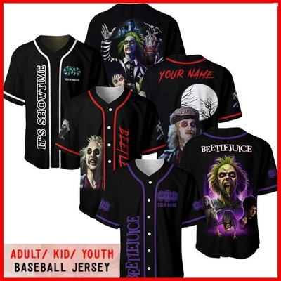 Beetlejuice Halloween Vintage Baseball Jersey Size S-5XL For Fan AOP Shirt