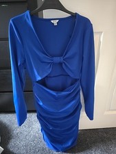 Jack Wills Electric Blue Cut Out Long Sleave Bodycon Dress Women's Size Uk12