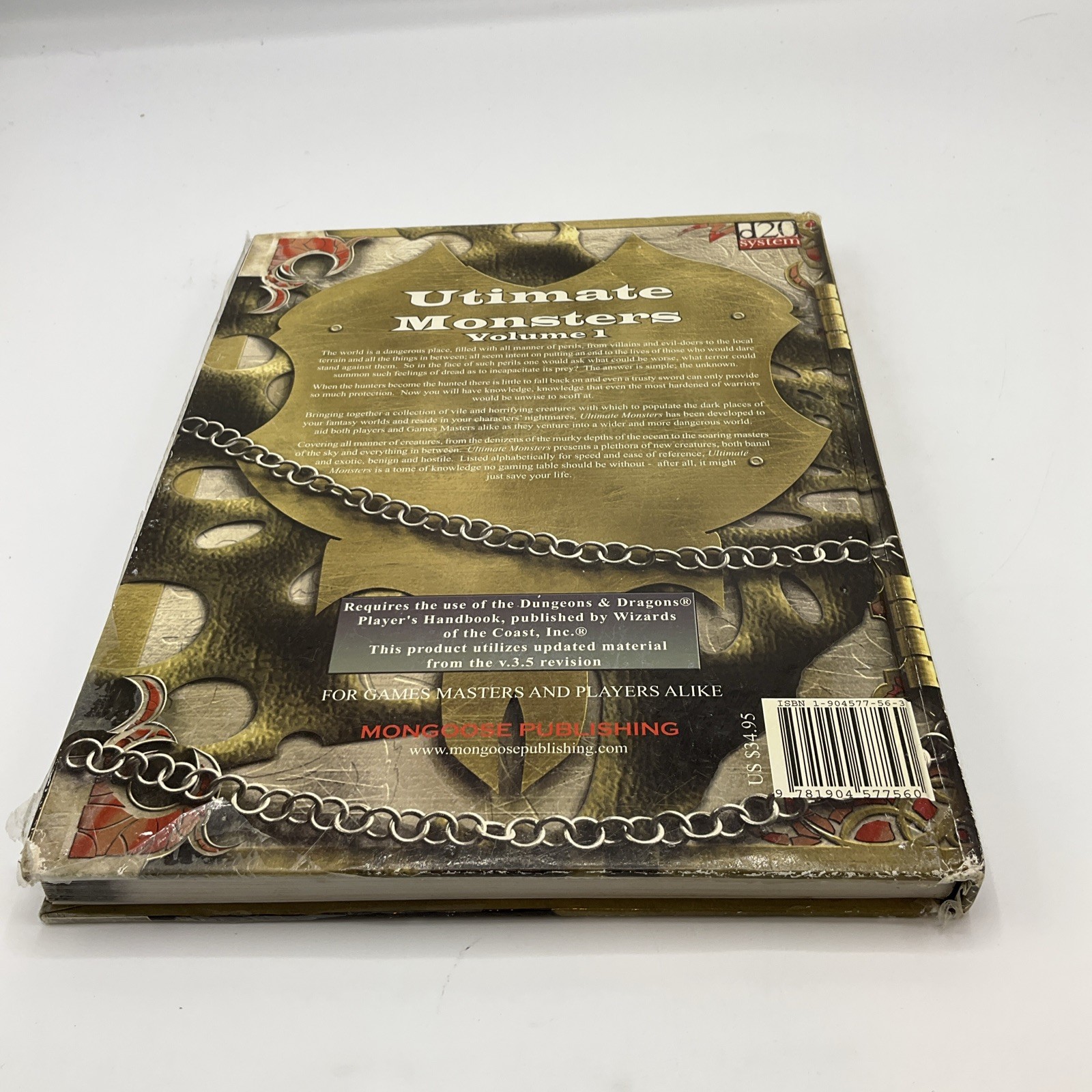 Ultimate Monsters volume 1 D20 Mongoose publishing rule book D&D 3.5 Used Librar