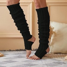 Leoparts Women'S Extra Long Stirrup Leg Warmers Winter Knitted over Knee Thigh H