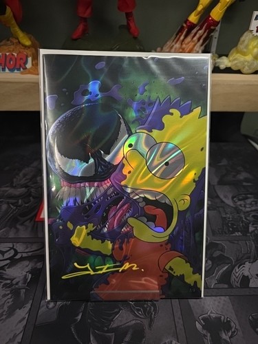 SIGNED TW Massey Art Book Venom Bart Simpson Ltd #3/5 Lava Foil w/ COA NM+