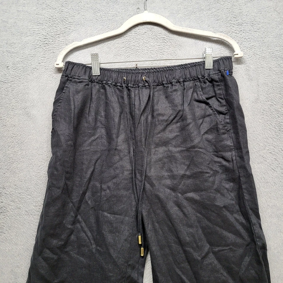 Брюки женские Michael Kors 6 черные льняные широкие штанины 28 дюймов по внутреннему шву - Изображение 4 из 4