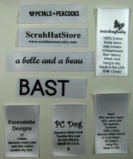 250 pcs Custom Printed Professional Satin Clothing Care Tags Labels