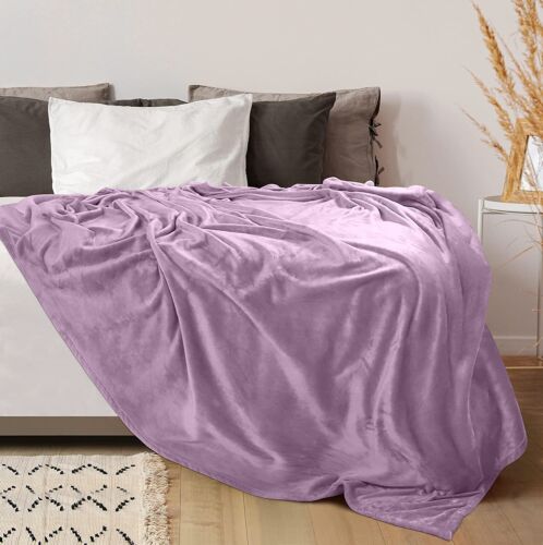 Fleece Blanket 300GSM Luxury Bed Blanket Anti-Static Fuzzy Soft Utopia Bedding - Picture 136 of 170
