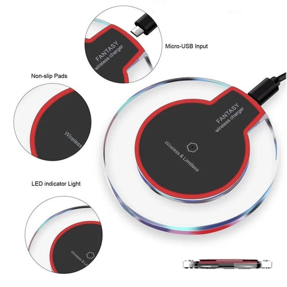 Cargador inalámbrico con luces LED Foto 3 de 4