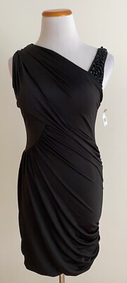 NWT! P Luca Milano Black Strapless Draped Fitted Mini Dress, Beaded Strap, Med | eBay UK NWT! P Luca Milano Black Strapless Draped Fitted Mini Dress, Beaded Strap, Med | eBay UK