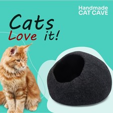 Luxury Premium Wool Felt Cat Cave Bed Handmade 100 Merino Wool Bed