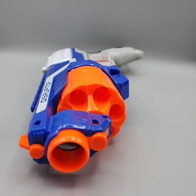 NERF Dart Gun Blue Elite Disruptor Toy Rotating 6 Strike Barrels