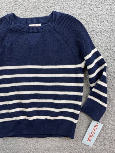 Cat & Jack Toddler Girl's Size 5T Crewneck Sweater Navy Stripe - Picture 4 of 5