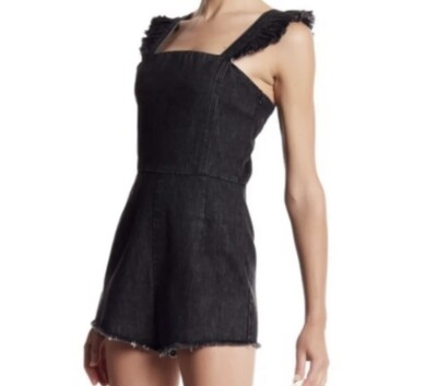 NWT - Honey Punch M Romper Black Denim Sleeveless