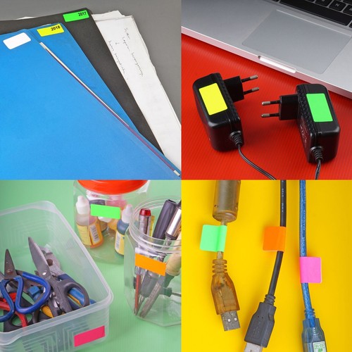Rectangle Colored Black Labels in Various Sizes (1" x 3/8" - 4" x 2") 15 Sheets - Picture 6 of 18
