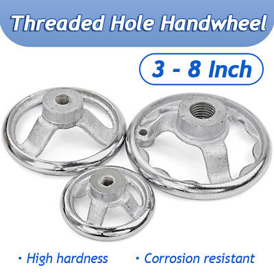 3 -8 Inch Thread Hole Hand Wheel Chrome Plated Cast Iron Milling Machine Lathe