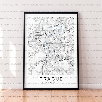 Prag Karte Poster Druck ungerahmt Prag Tschechien ungerahmte Karte Print