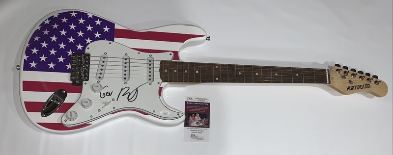 GOVERNER RON DESANTIS SIGNED USA FLAG ELECTRIC GUITAR 2024 PRESIDENT JSA COA