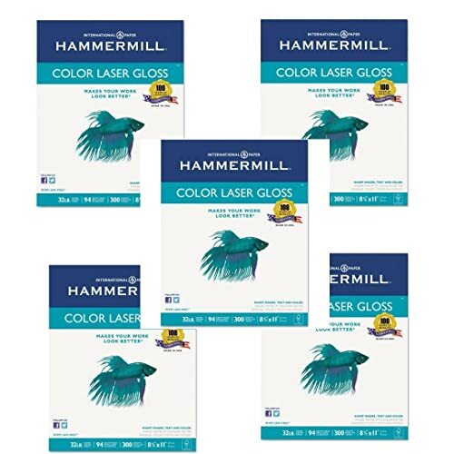 Replacement for Laser Gloss Bright White Paper, 32 lb, 8.5"x11", 1500/ Pk