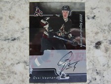 Phoenix Coyotes Ossi Vaananen Signed Autographed 2002 Signature Series Mint