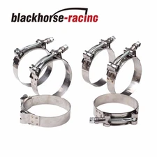 6PC For 3'' Hose (3.27"-3.58") 301 Stainless Steel T Bolt Clamps 83mm-91mm