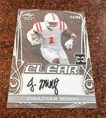 2023 Leaf Trinity JONATHAN MINGO Clear Rookie RC Auto #d /99 OLE MISS / PANTHERS