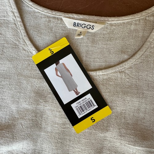 Briggs Damen Leinenmischung hellbraunes Kleid Größe Small - Bild 5 von 7