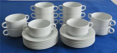 12 x Seltmann Weiden Suppentasse & Untertasse 270 ml - Ø 98 - H 56 stapelbar