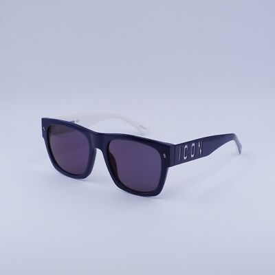 Dsquared2 ICON 0004/S 00JU XT Blue/White/Blue Mirror 55-19-145 Sunglasses New...