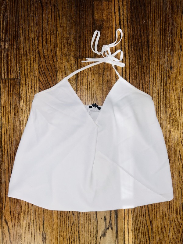 Bobbi Brown Los Angeles White Draped Halter Tie Neck Top XS Revolve
